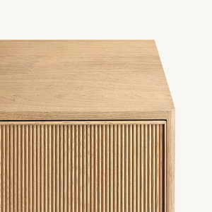 Armoire de rangement moderne en bois naturel cannelé avec poignées en or brossé pour salon, entrée, <span class=keywords><strong>buffet</strong></span> - Product Image 6