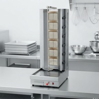 Machine à shawarma à gaz à 6 brûleurs, rôtissoire verticale rotative pour kebab, gril à viande commercial