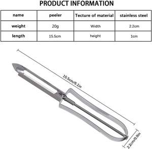 Pelador de Frutas y Verduras Giratorio Multifuncional, Pelador de Frutas Mágico Trio con Cuchilla de Acero Inoxidable - Product Image 4