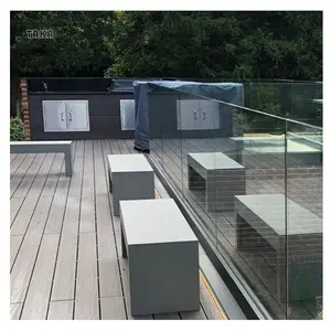 TAKA CE Certificate Low Price Floor Mounted Aluminum U Channel Tempered Glass Frameless Glass Railing Base Shoes