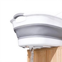 Panier à linge pliable grande capacité en PP et TPR avec trou de drainage, poignée portable, bassin pliable durable pour la maison et le bain des animaux