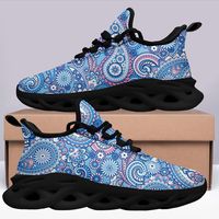 Chaussures décontractées personnalisées en gros, en maille, à lacets, antidérapantes, légères, respirantes, avec coussinets, motif Mandala, confortables