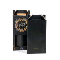 Caja de Cartón Corrugado Personalizada para Vino, Paquete de 2/3/6 Botellas, Caja de Embalaje para Jugos, Bebidas y Café con Asa