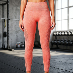 Leggings de yoga pour femmes ASAP, taille haute, en mesh sans couture, en spandex/nylon, longueur intégrale, séchage rapide - Product Image 2
