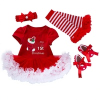 Ensemble de 4 pièces pour bébé, combinaison en coton pour enfants, directement de l'usine, avec des motifs de Père Noël et d'arbre de Noël en dessin animé