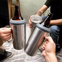 Refroidisseur de bière personnalisé avec logo, 1,2 L/40 oz, Portacaguamon, double paroi, isolation sous vide en acier inoxydable, garde au froid pour l'extérieur