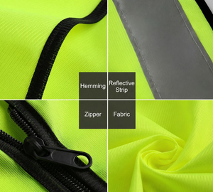 Áo phản quang có logo tùy chỉnh, đạt tiêu chuẩn ANSI Class 2, chống nước, tích hợp đèn LED, chất liệu polyester, bảo hộ lao động cho ngành xây dựng và công nghiệp - Product Image 3