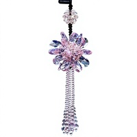 Ornement suspendu pour voiture en cristal artificiel K9, pendentif fleur, décoration de rétroviseur, prisme à facettes, fait main, Zhejiang, décoration automobile