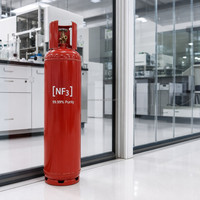 Gas Industrial de Trifluoruro de Nitrógeno (NF3) a Granel, Grado Electrónico 99.99% para Limpieza CVD, Cilindro DOT-3AA
