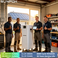 Batterie solaire au lithium SUNPOK à bas prix, 15 kWh, batterie au lithium 48 V 300 Ah, 15 kWh, 16 kWh, 314 Ah, batterie Lifepo4 48 V 15 kWh