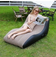 Fauteuil gonflable de camping en gros, imperméable, floqué, canapé d'extérieur portable, convertible, moderne, minimaliste, en forme de S