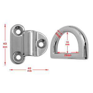 Anneau de fixation en acier inoxydable 316 en forme de D, œillet de fixation pliable hautement poli pour bateau, navire et camion - Product Image 3