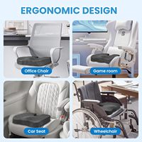 Coussin de siège en mousse à mémoire de forme pour chaise de bureau haut de gamme, soulagement des douleurs sciatiques, de la hanche et du coccyx, rafraîchissant, imperméable, en forme de U, amovible et lavable, pour voiture