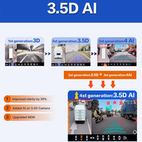 1080P AI 360 Panorama kamera terbalik AVM tampilan burung sistem Surround 10.1 inci IPS layar sentuh AHD Monitor tahan air 5.000 mengemudi