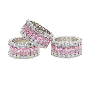 Banhado a prata anel esmalte branco para mulheres homens colorido CZ jóias Anillos Mujer - Product Image 4