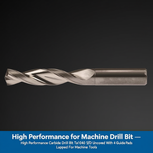 High Performance Carbide <b>Drill</b> Bit Ta1040 5xD Uncoated With 4 <b>Guide</b> Pads Lapped For Machine Tools - Product Image 3