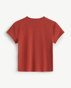 Camiseta de manga corta de verano para mujer con bordado Regular Fit 100% algodón de secado rápido transpirable Color sólido de Routine Vietnam - Product Image 4