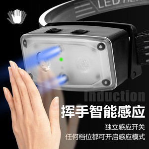 Outdoor Wave Sensor Headlamp HP2308 3W <b>LED</b> USB Rechargeable Multi Functional <b>Work</b> Fishing <b>Light</b> - Product Image 1