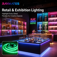 Bande LED COB RGBCCT Raymates 840 LED, bande LED RGBW, RGB+3000K, 24V, 12mm, pour la décoration de la pièce/l'hôtel/du bureau, garantie 3 ans