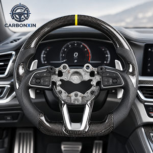 Volant en cuir et fibre de carbone à fond plat forgé sur mesure pour Mazda 3 6 CX3 CX5 CX4 CX8 CX9 MX5 CX-5 MX-5 BP BM KE 2014 - Product Image 4