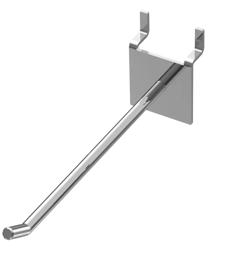 Crochet de panneau perforé en métal de revêtement de Zinc de salle de bains peut personnaliser la finition de surface revêtement en poudre crochet de vente au détail et en gros