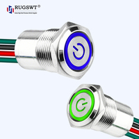 Interrupteur à bouton-poussoir en acier inoxydable 304/316 étanche avec revêtement époxy 12 mm pour stations de recharge de véhicules électriques et bornes de recharge EVSE