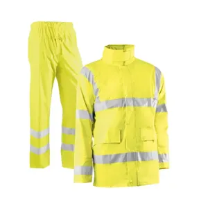 Tuta antipioggia - HV750 S Poseidon - Colore: Giallo - Cuciture termosaldate. Strisce riflettenti verticali e orizzontali - Product Image 1
