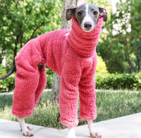 Pyjama pour animaux de compagnie à quatre pattes en polaire double face chaud à col roulé pour les races de lévriers sans poils, extensible et doux