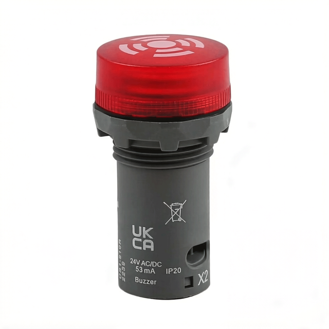 Genuine CB1-610R Buzzer with LED Indicator, 24V AC/DC Red LED 53mA 80dB IP66/67/69K, in Stock