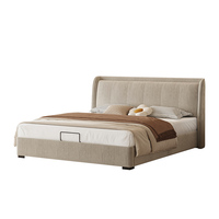 Lit en bois massif rembourré personnalisable avec sommier à lattes silencieux 5D, écologique, gain de place, style italien moderne pour villa