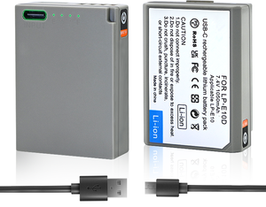 Pour <span class=keywords><strong>batterie</strong></span> LP-E10D <span class=keywords><strong>Canon</strong></span> compatible avec les appareils photo EOS Rebel T7 T6 T5 T3 T100 Kiss X50 X70 X80 X90 EOS 1100D <span class=keywords><strong>1200D</strong></span> 1300D en stock - Product Image 1