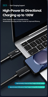 Câble de données USB 4.0 coaxial de type C à haute vitesse avec une large bande passante pour les stations de travail multi-écrans et les appareils haute puissance