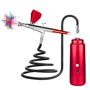 Kit de Aerógrafo de Alimentación por Gravedad, Doble Acción, Velocidad Ajustable, Alimentado por USB, Pistola de Pintura Portátil para Trabajos Artísticos con Accesorios - Product Image 4