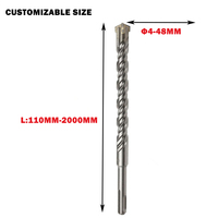 SUBORUI Mèche à Percussion SDS Plus en Carbure de Tungstène à Pointe en Croix YG8C 350 mm pour Perçage Rotatif Électrique dans la Maçonnerie, la Pierre, le Marbre et le Béton
