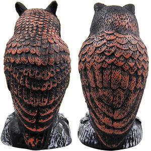 Espantapájaros de resina para decoración de Halloween, búho artificial para decoración al aire libre, escultura de búho falso, paquete de 2 unidades - Product Image 3