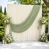 Rideaux de fond en tissu polyester soie laiteuse ivoire 10x10 pieds pour événements d'anniversaire, décoration de scène, fournitures de draperies de mariage - Vente en gros