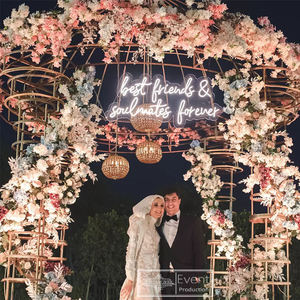 Suministros de fiesta de ensueño, decoraciones de boda, muebles de metal, drame, boda, novia y novio, soporte de fondo grande - Product Image 4