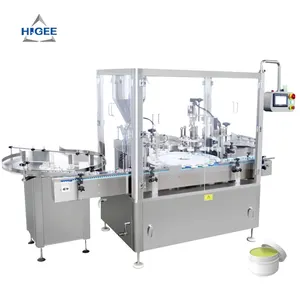Higee Automatic Cosmetic Vials Face Cream Filler Gel Syrup Bottling Paste Automatic Filling And Capping Machine