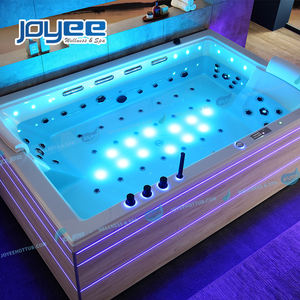 Baignoire balnéo d'angle JOYEE haut de gamme pour 2 personnes avec cascade LED romantique et massage ERC à 3 côtés - Product Image 2