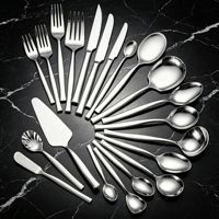 Ensemble de couverts en acier inoxydable poli miroir pour la maison, l'hôtel, le restaurant, cuillère à dessert, fourchette, couteau, vaisselle, cadeau