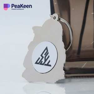 Venta al por mayor personalizado Metal cuero Llavero Cuero Nfc personalizado etiqueta negocios llaveros con Nfc Chip Social Media - Product Image 3