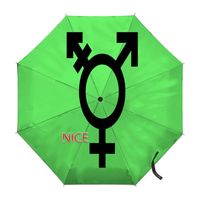 Parapluie pliable arc-en-ciel gay avec drapeau transgenre personnalisé, idéal pour les foires d'art et les escapades en camping en bord de mer