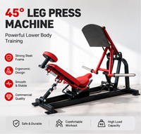 Presse à jambes commerciale en acier rouge à 45 degrés pour l'entraînement des hanches – Équipement de gym
