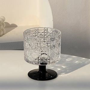 Juego de Copas de Vino de <span class=keywords><strong>Cristal</strong></span> Hechas a Mano de Lujo con Tallo Negro Repujado <span class=keywords><strong>Vintage</strong></span> y Piedras Preciosas de Girasol, Vasos para Café Helado - Product Image 6