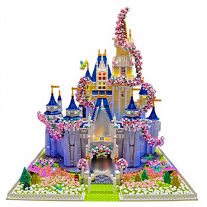 Modèle de construction pour adultes Château de la <span class=keywords><strong>Princesse</strong></span> <span class=keywords><strong>Cendrillon</strong></span> Fleur de cerisier, unisexe, en plastique ABS, jouet de bricolage, cadeau fleur en briques - Product Image 3