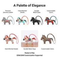 Breloques de sac miniatures de luxe en cuir d'agneau, personnalisées, mignonnes, en forme de cheval, pour la vente en gros