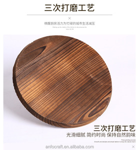 Couvercle de Wok en bois naturel de <span class=keywords><strong>14</strong></span> <span class=keywords><strong>pouces</strong></span> couvercle de casserole anti-brûlure poignée de remplacement cuisine Camping pique-nique ustensiles de cuisine pièces essentielles - Product Image 3