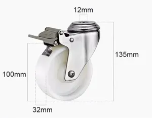 Swivel Plate Inox Stainless Steel 304 Caster Wheel Good Quality 3/4/5 Inch High Quality OEM Nylon Caster 3 Inch Nylon