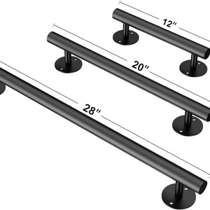 Barandilla de Seguridad Wojia para Escaleras, de Hierro Negro, 12, 20 y 28 Pulgadas, para Baño, Sótano, Escalones, Dispositivo de Asistencia para Personas Mayores - Product Image 1