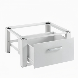 Rehausseur de meuble en acier <span class=keywords><strong>avec</strong></span> <span class=keywords><strong>tiroir</strong></span> et supports latéraux renforcés, base <span class=keywords><strong>à</strong></span> commande manuelle <span class=keywords><strong>pour</strong></span> <span class=keywords><strong>machine</strong></span> <span class=keywords><strong>à</strong></span> <span class=keywords><strong>laver</strong></span> et sèche-linge - Product Image 3